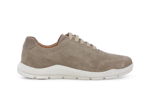 Melluso Scarpa Uomo Stringata Suola Bianca Tomaia Camoscio Beige U56051-243186